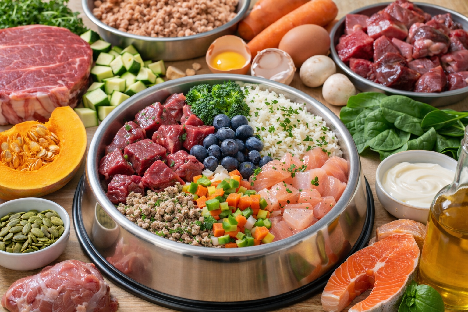 Variety of fresh ingredients for meal